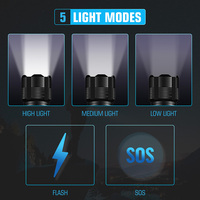 Lampes de camping portables étanches IPX4 à haute luminosité, lampes de poche LED rechargeables et zoomables pour la randonnée et le trekking