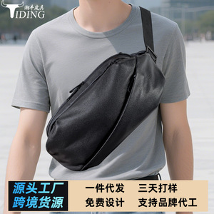 Bolso de Pecho de Cuero Genuino Tiding, Negro, Unisex, Antirrobo, para Ciclismo al Aire Libre, con Forro de Poliéster - Product Image 5