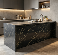 Quartz blanc Calacatta pour comptoirs d'îlot de cuisine