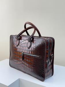 กระเป๋าหนังจระเข้ผู้ชาย กระเป๋าถือหรูหราสำหรับผู้ชาย กระเป๋าเอกสารหนังสั่งทำพิเศษ กระเป๋าสตางค์ผู้ชาย แบรนด์ดีไซเนอร์ กระเป๋าเป้หนังจระเข้แท้ - Product Image 2