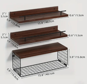 Étagère murale flottante rectangulaire en bois sculptée, design détachable, minimaliste, pour cuisine, salle de bain, salon, <span class=keywords><strong>bureau</strong></span>, <span class=keywords><strong>rangement</strong></span> - Product Image 4