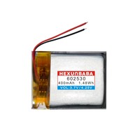 Baterai Lithium Ion Li-Ion Polimer 3.7V 400mAh 602530 2 Kabel untuk Earbud, Smartwatch, Speaker, MP3, GPS, HEADPHONE, HEADSET, TWS L257
