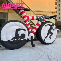 Sculpture de vélo gonflable géante résistante aux intempéries pour usage extérieur, ballon de vélo de triathlon gonflable géant