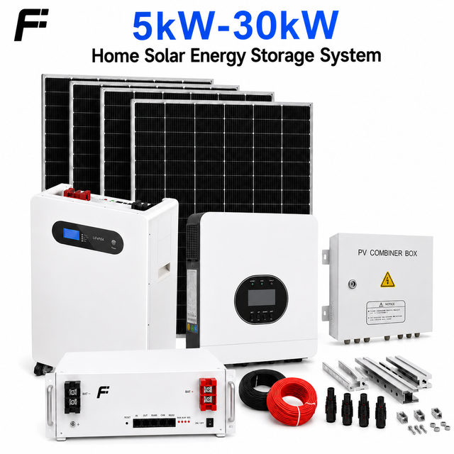 6kw 15kw Hybrid Solar System Complete 10kw Solar Energy Storage System Lithium Battery Solar Energy Complete System for House