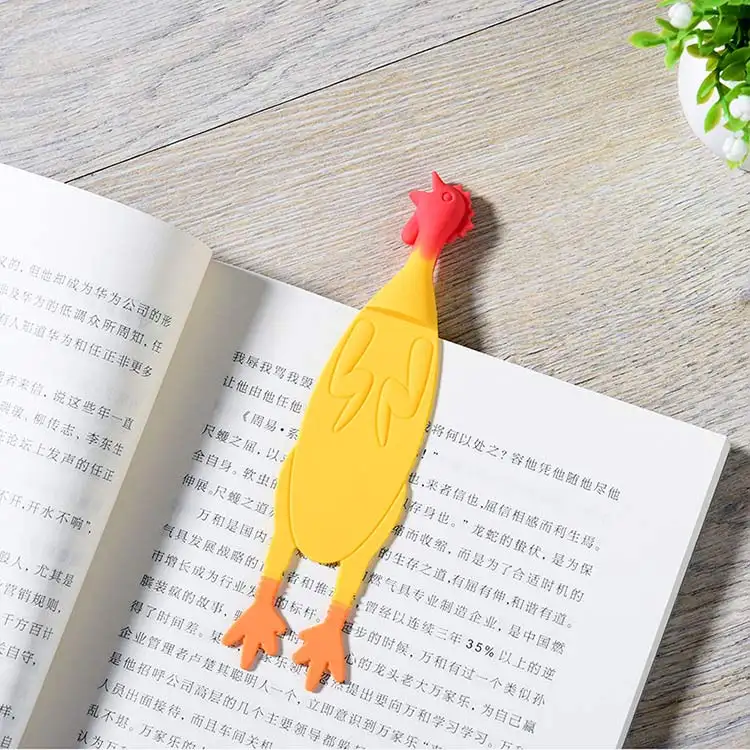 Benutzer definierte Cartoon Lesezeichen Süße Tiere 3D Wacky Palz Tier Lesezeichen PVC Gummi Lesezeichen Niedliche gequetschte Tiere Briefpapier für Kinder