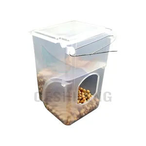 GSF Factory Acrylic Three Hole Plastic Feeder PP Plastic White Bird Feeding Bowl Pigeon Food Feeder