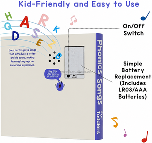 Livre sonore interactif éducatif pour l'apprentissage précoce, animaux de la ferme, comptes en vers, bouton sonore, livre de lecture pour enfants d'âge préscolaire - Product Image 6