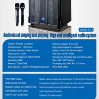 K15 Baffle Avec Micro Fil Bocina Con Pantalla Machine De Karaoké Vidéo avec Écran Altavoz De Karaoké Con Pantallas
