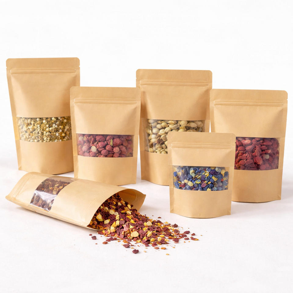 Food Grade Kraft Paper Thickened Moisture-Proof Stand Pouch Clear ...