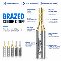 Fraise CNC TCT 55HRC avec revêtement PVD TiAlN, 3/4 dents, coupe-paillettes, pour fraisage droit, MDF, panneaux de particules, contreplaqué, mélamine