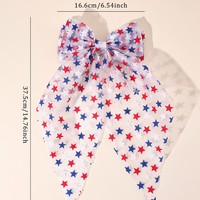 Épingle à cheveux durable avec ruban drapeau américain commémoratif et nœud superposé en tulle, accessoire de fierté nationale pour festival d'été
