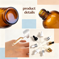 Venta al por Mayor de Botellas de Vidrio Ámbar con Gotero para Aceites Esenciales y Esencias, 10 ml, Botellas de Cosméticos Personalizables