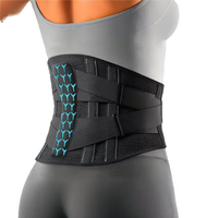 Faja Lumbar de Compresión Ajustable Transpirable de Nylon y Spandex con Doble Tirante y Soporte para la Espalda, Tejido 3D