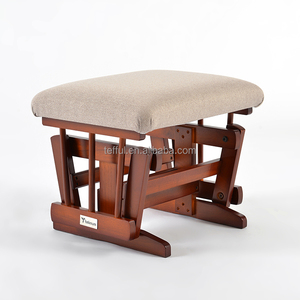 Fauteuil pivotant et inclinable en tissu avec base en bois pour chambre d'enfant et salon - Product Image 5