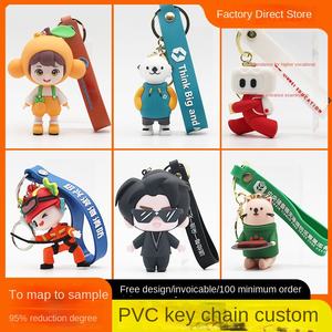 <span class=keywords><strong>Mousqueton</strong></span> en silicone <span class=keywords><strong>porte</strong></span>-clés personnalisé en PVC souple en alliage de zinc poupée de dessin animé 3D impression numérique figurine d'<span class=keywords><strong>action</strong></span> sur mesure - Product Image 3