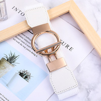 Ceinture élastique pour femmes SAJE avec boucle en métal, ceinture extensible, ceinture élastique blanche pour robe