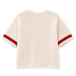 Wholesale Customizable Women's Winter Team Color Crochet Football Jersey Blank Knit 100% Cotton Custom <b>Logo</b> Front Embroidery - Product Image 3