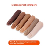 Missgooey Doigt d'entraînement en silicone pour nail art, outil de pratique pour salon de manucure, doigt artificiel flexible pour nail art