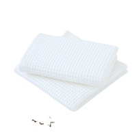 Serviette de cuisine en microfibre gaufrée en gros, pour le nettoyage des tables de bar à café, des vitres, des écrans