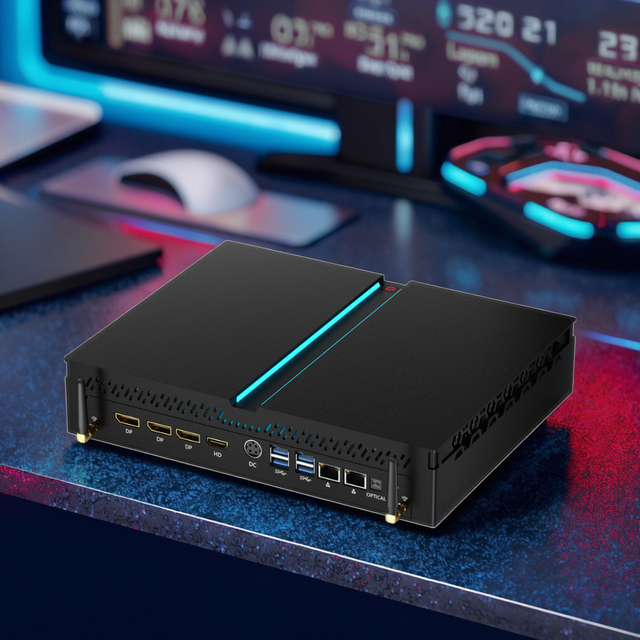 Popular Mini Gaming PC with Intel Core I7/I9 14th 14700F/14900F 2*DDR5 Slot 128GB Max4K 4USB3.0 HD+3*DP4K GDDR6 Video Memory