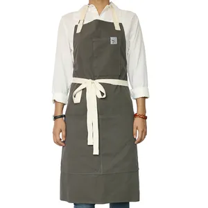 长荣定制男女100% 棉斜纹厨房烹饪围裙