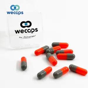 Wecaps Wholesale 0# Empty Gelatine Capsules Maker Orange Gray Custom Medicinal Powder Empty Capsules