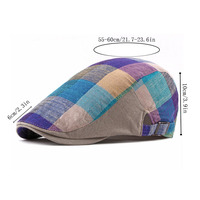 Printemps été hommes femmes casquette plate rétro respirant réglable Lvy casquette coloré Plaid gavroche béret chapeau décontracté lierre Cabbie chapeau