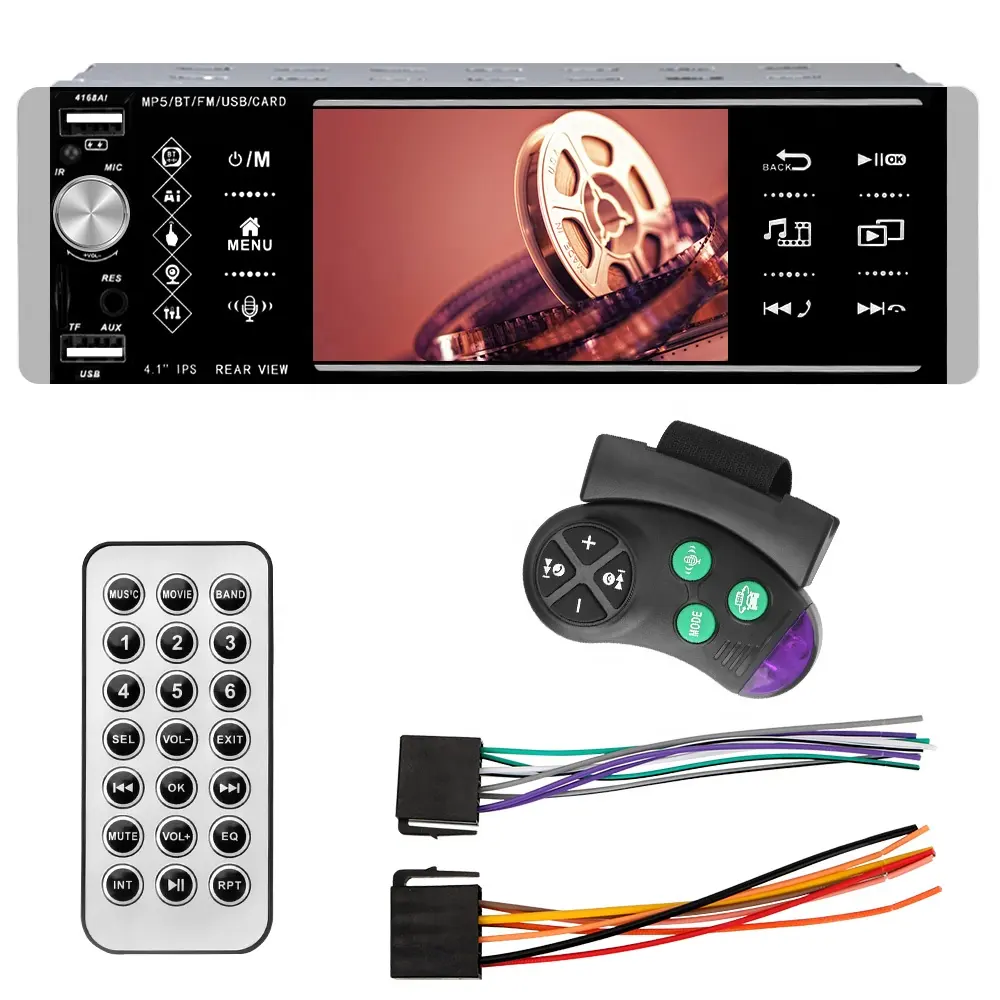 Toque de tela 1 din mp3 mp5 dvd, player de vídeo multimídia android áudio estéreo rádio de carro