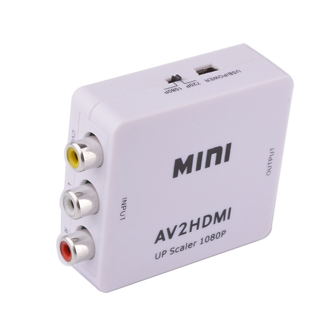 RCA 1080P Converter Adapter Mini RCA AV to HD MI Conversion Terminal Composite AV2 HD MI Conversion Converter