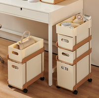 Étagère mobile Bibliothèque roulante Étagère de rangement pour livres Classeur mobile Organisateur Chariot avec roues pour étude à domicile