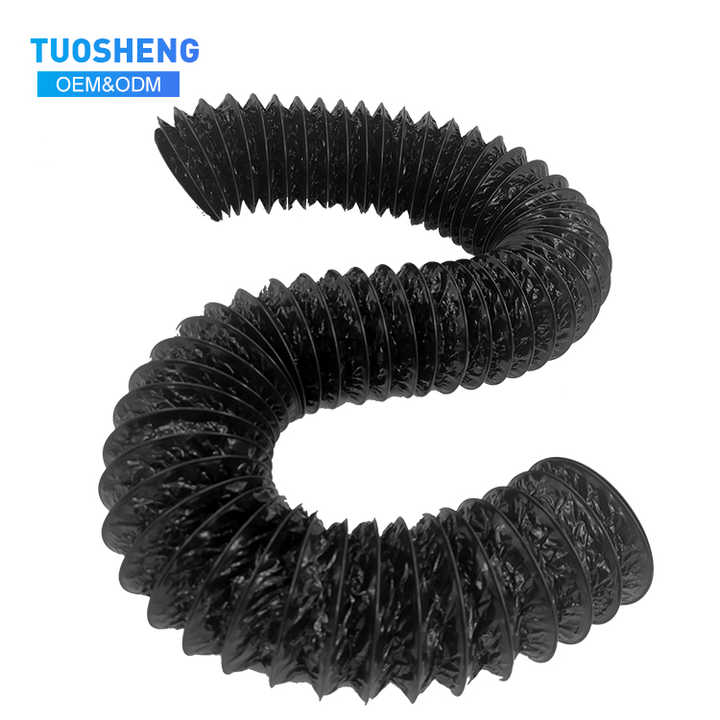Black Aluminum Foil Tube Flexible Ventilation Hose Pipe Air Vent System ...