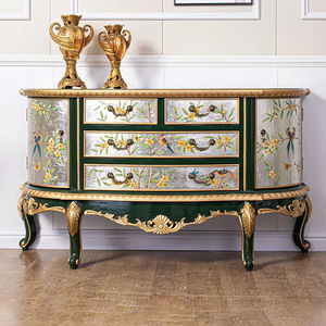 Armoire <span class=keywords><strong>d</strong></span>'<span class=keywords><strong>entrée</strong></span> à tiroirs semi-ronde de style européen Peinture de style américain Sculpture Modélisation Armoire murale <span class=keywords><strong>d</strong></span>écorative Salon - Product Image 1