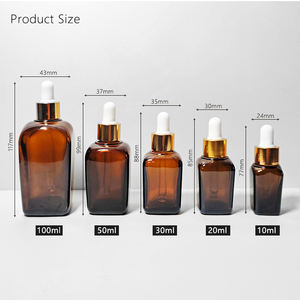 Flacons <span class=keywords><strong>en</strong></span> verre ambré européens 10 ml 100 ml avec <span class=keywords><strong>pipette</strong></span> compte-gouttes plate incluse, aspect délicat, sérigraphie, prix bas, cosmétique - Product Image 4