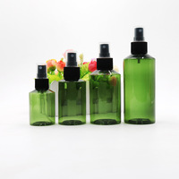 Bouteille avec pompe de pulvérisation en plastique, de 50ml, 100ml, 150ml, 200ml, vert foncé, à bandoulière oblique, PET