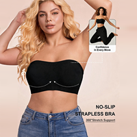 Soutien-gorge bandeau sans couture pour femme, avec bretelles amovibles en silicone antidérapantes, dos nageur, couvrance totale, style tube top