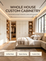 Armoire sur mesure pleine hauteur pour toute la maison ; Meubles de chambre en bois massif ; Meubles en bois modernes minimalistes de style ouvert, faciles à assembler