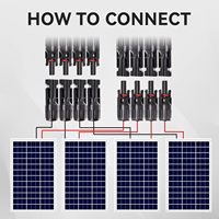 Y 형 태양열 PV 분기 케이블 커넥터 병렬 어댑터 1500V DC 50A 1 ~ 2 3 4 방향 태양 전지 패널 커넥터