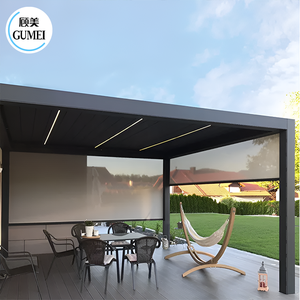 Hệ thống mái mở ngoài trời pergola cơ giới màu xám 3x4 mét pergola bao gồm các thiết kế với hàng rào - Product Image 3