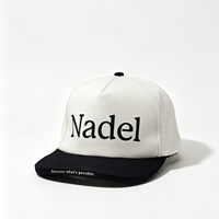 Gorra de Béisbol Impermeable de Sarga de 5 Paneles con Visera Gruesa, Logotipo Personalizado Bicolor, Estilo Deportivo, Ajustable, Moda Urbana, 100% Algodón