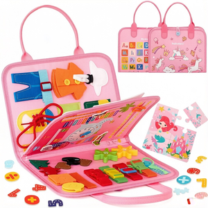 <span class=keywords><strong>Livre</strong></span> sensoriel interactif <span class=keywords><strong>Montessori</strong></span> en feutre doux pour les tout-petits - Activité éducative et adapté aux voyages - Product Image 6