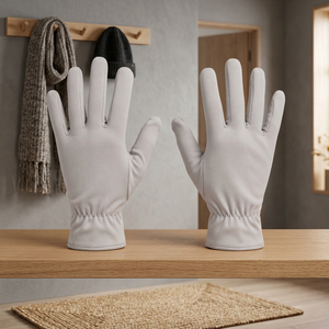 Guantes populares de piel de oveja estilo club para ciclismo de invierno, ESD, con detección de agujas en pantalla táctil, grises, suaves, térmicos y transpirables para joyería - Product Image 2
