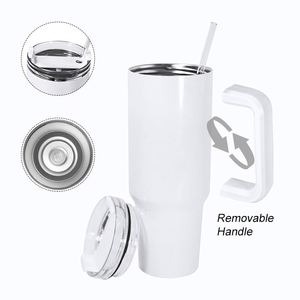 Vaso Térmico de Acero Inoxidable de Doble Pared con Sublimación por Calor, 40 oz, Termo para Auto, Taza Aislada al Vacío, Jarra para Cerveza con Asa - Product Image 4