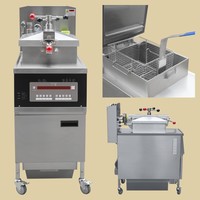 Freidora Comercial Tolcat de Acero Inoxidable, Máquina Vertical para Freír Pollo con Ruedas