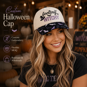 Gorra de Béisbol Personalizada Dymf con Estampado de Murciélago, Bordado Personalizado, Estilo Retro Espeluznante para Halloween, OEM - Product Image 2