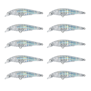 Señuelo de pesca japonés <span class=keywords><strong>YO</strong></span> <span class=keywords><strong>ZURI</strong></span> 3DR X Prism con láser interno flotante tipo Minnow - Embrión de señuelo sin pintar - Product Image 5