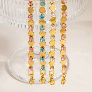 Colorful Patchwork Stainless Steel Bracelet with 18K Gold Electroplating Trendy Niche Design <b>Charm</b> Bracelets for Anniversaries - Product Image 4