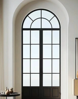Portes et fenêtres françaises tendance avec persiennes pour chambre à coucher, escalier, résistantes au vent, cadre en alliage d'aluminium, isolation thermique et imperméable