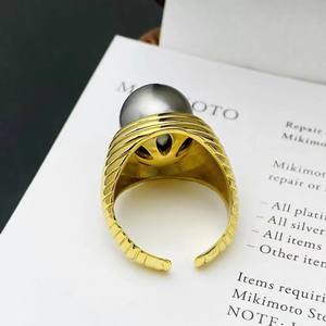 Porte-bague vide en argent S925 10550DIY avec support pour bijoux rond de 10 à 13 mm pour femmes, accessoires de maquillage avec perles - Product Image 3