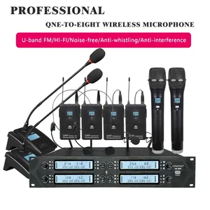 Sistema de Micrófonos Inalámbricos de Mano Metálicos UHF de 8 Canales Voxfull OEM, Audio Profesional para Iglesia y <span class=keywords><strong>Karaoke</strong></span> - Product Image 5