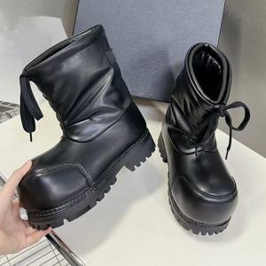 Luxury Top Quality Unisex Snow <b>Boots</b> Balenciages Leather <b>Boots</b> Round Head Design Outdoor Large Size Hiking <b>Boots</b> - Product Image 1